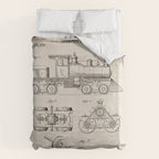 Train Locomotive Patent - Steam Train Art - Antique Duvet Cover Gallery Image 6