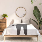 Black cat with flute Comforter Gallery Image 3