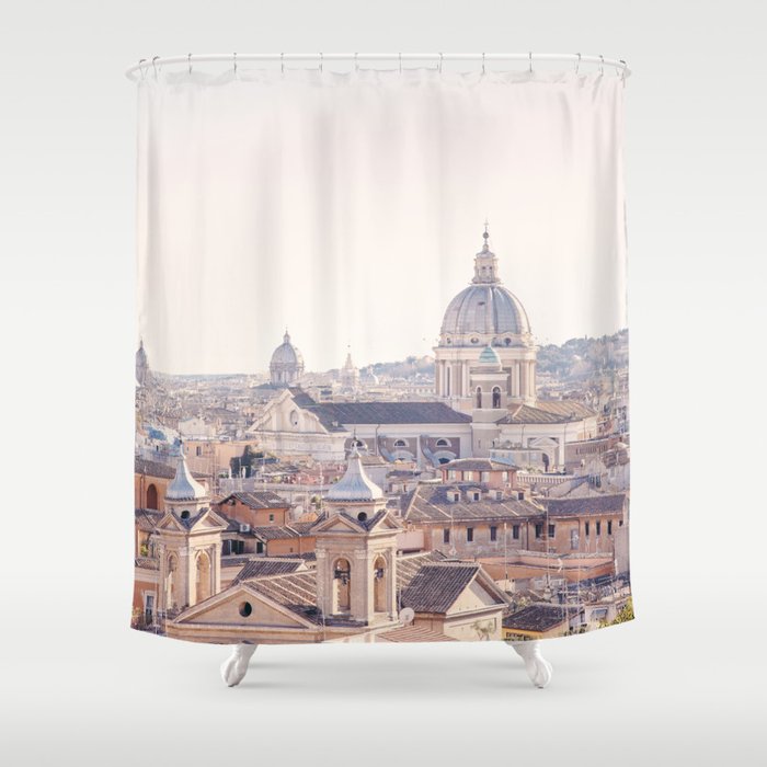 Roman Sunrise - Rome Italy Travel Photography Shower Curtain Gallery Image 1