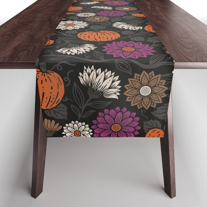 Pumpkin Fall Floral Table Runner Gallery Image 1