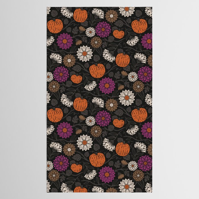 Pumpkin Fall Floral Tablecloth Gallery Image 2