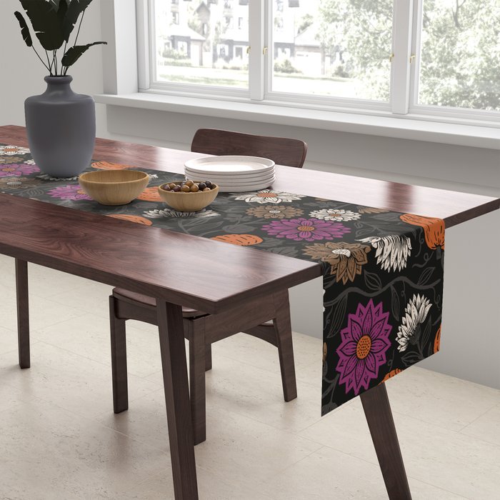 Pumpkin Fall Floral Table Runner Gallery Image 2