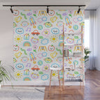 Colorful funny kid doodle art pattern Wall Mural Gallery Image 1