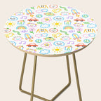 Colorful funny kid doodle art pattern Side Table Gallery Image 2