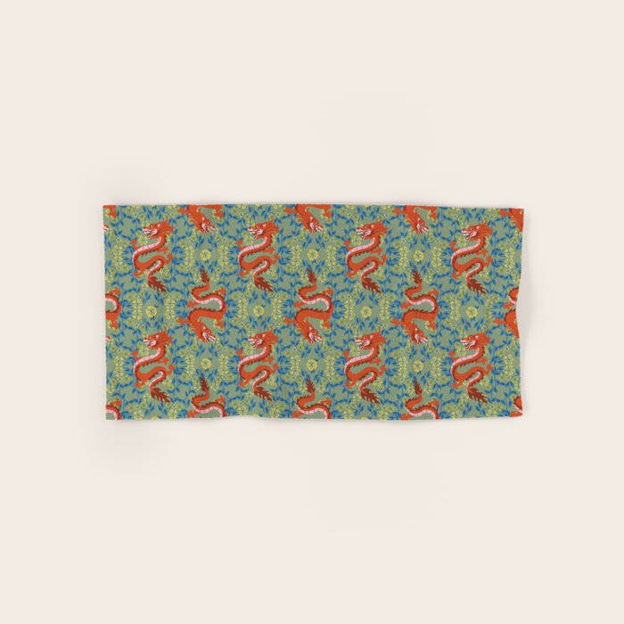 Floral Dragon Chinoiserie  Bath Towel Gallery Image 1