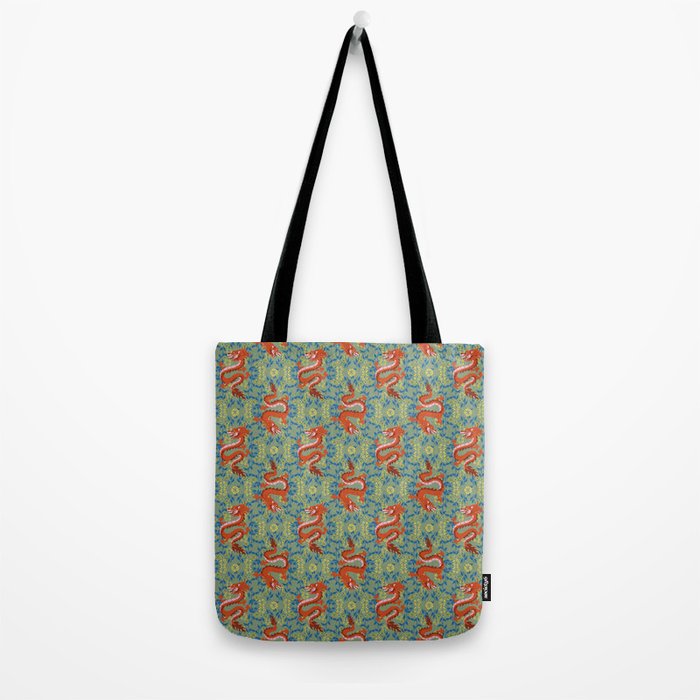 Floral Dragon Chinoiserie  Tote Bag Gallery Image 2