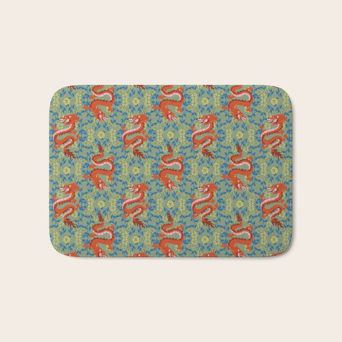 Floral Dragon Chinoiserie  Bath Mat Gallery Image 1