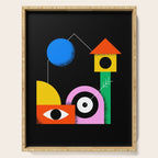 Colorful trendy geometric art illustration Serving Tray Gallery Image 1