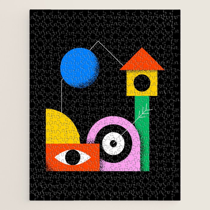 Colorful trendy geometric art illustration Jigsaw Puzzle Gallery Image 1