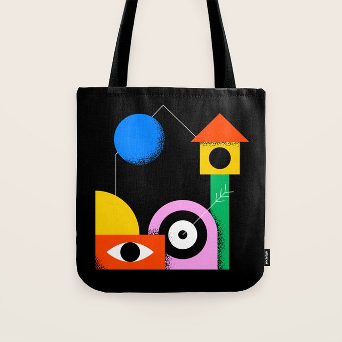 Colorful trendy geometric art illustration Tote Bag Gallery Image 1