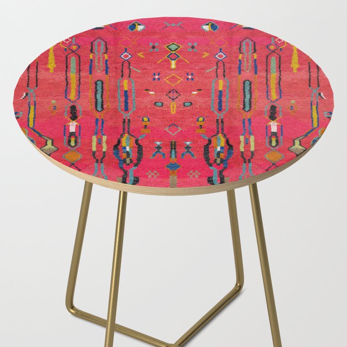 Traditional Moroccan Berber Carpet Arwtork Side Table Gallery Image 2