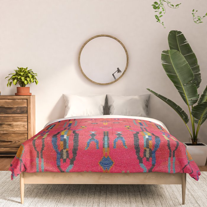 Traditional Moroccan Berber Carpet Arwtork Comforter Gallery Image 3