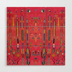 Traditional Moroccan Berber Carpet Arwtork Wood Wall Art Gallery Image 1
