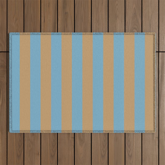 Sky Blue Taffy Stripes Outdoor Rug Gallery Image 1