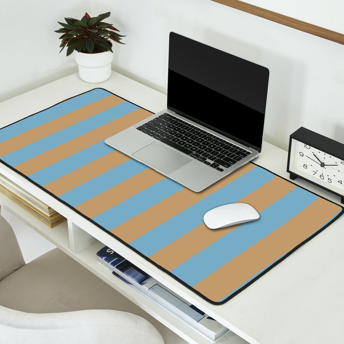 Sky Blue Taffy Stripes Desk Mat Gallery Image 2