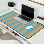 Sky Blue Taffy Stripes Desk Mat Gallery Image 2