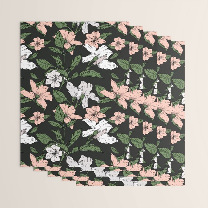 Flowers in the tropical night Wrapping Paper Gallery Image 3