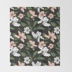 Flowers in the tropical night Throw Blanket Gallery Image 2
