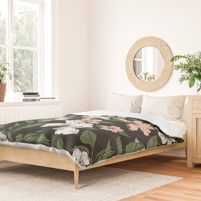 Flowers in the tropical night Duvet Cover Gallery Image 2