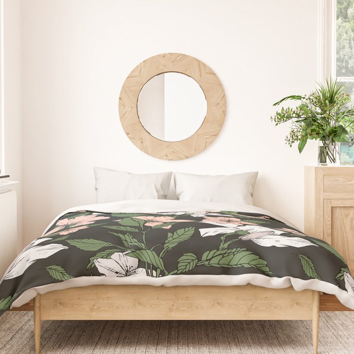 Flowers in the tropical night Duvet Cover Gallery Image 3