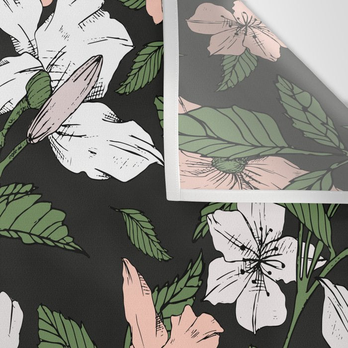 Flowers in the tropical night Wall Tapestry Gallery Image 3