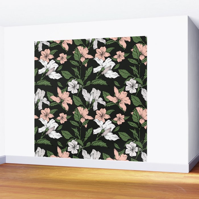 Flowers in the tropical night Wall Mural Gallery Image 2