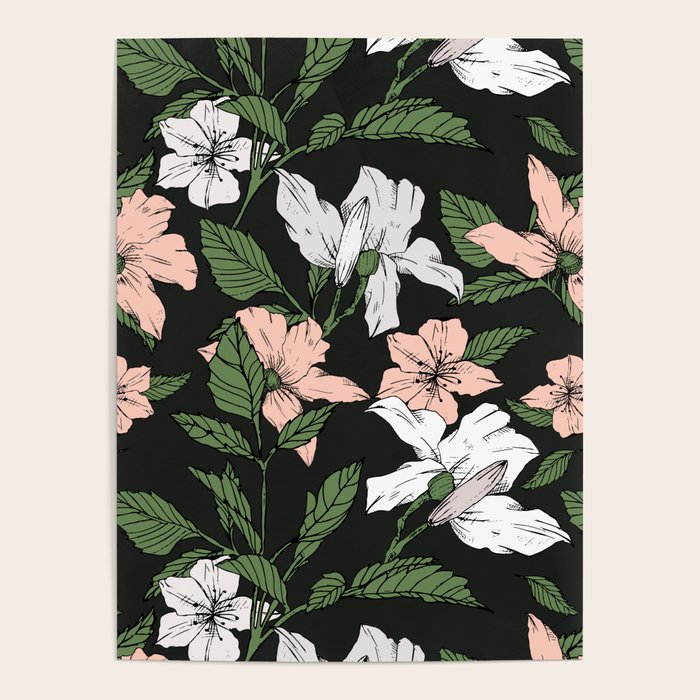 Flowers in the tropical night Poster Gallery Image 4