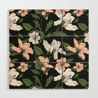 Flowers in the tropical night Wood Wall Art Gallery Image 1