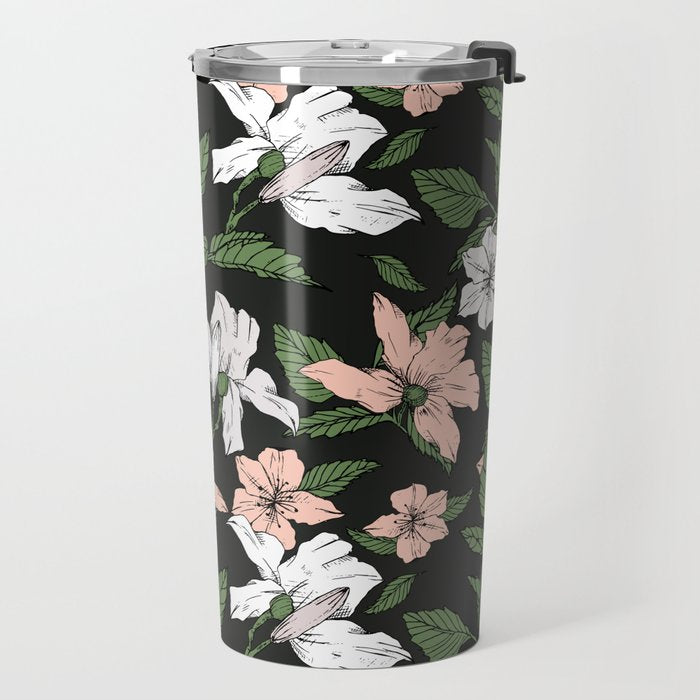 Flowers in the tropical night Travel Mug Gallery Image 2