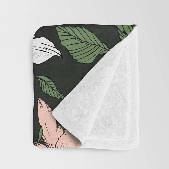 Flowers in the tropical night Throw Blanket Gallery Image 3