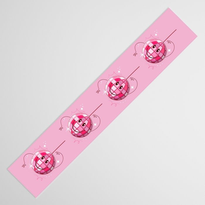 Smiley Pink Disco Ball Table Runner Gallery Image 3