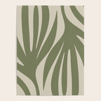 Maldives Abstract Seaweed Pattern in Vintage Olive Green and Beige Poster Gallery Image 4
