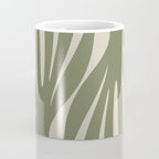Maldives Abstract Seaweed Pattern in Vintage Olive Green and Beige Coffee Mug Gallery Image 4