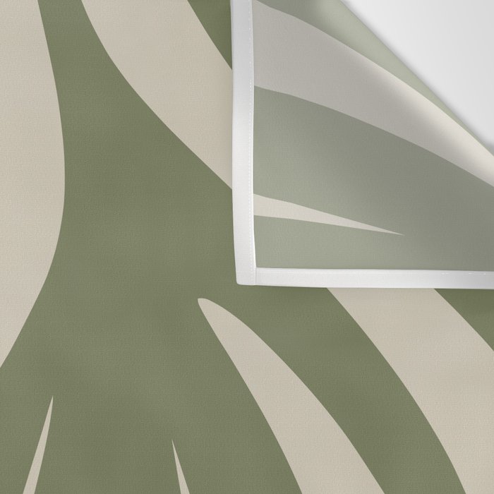 Maldives Abstract Seaweed Pattern in Vintage Olive Green and Beige Wall Tapestry Gallery Image 3