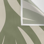 Maldives Abstract Seaweed Pattern in Vintage Olive Green and Beige Wall Tapestry Gallery Image 3