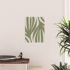 Maldives Abstract Seaweed Pattern in Vintage Olive Green and Beige Poster Gallery Image 2