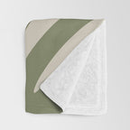 Maldives Abstract Seaweed Pattern in Vintage Olive Green and Beige Throw Blanket Gallery Image 3