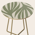 Maldives Abstract Seaweed Pattern in Vintage Olive Green and Beige Side Table Gallery Image 2