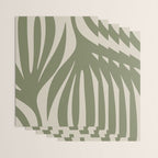 Maldives Abstract Seaweed Pattern in Vintage Olive Green and Beige Wrapping Paper Gallery Image 3