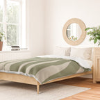 Maldives Abstract Seaweed Pattern in Vintage Olive Green and Beige Duvet Cover Gallery Image 2