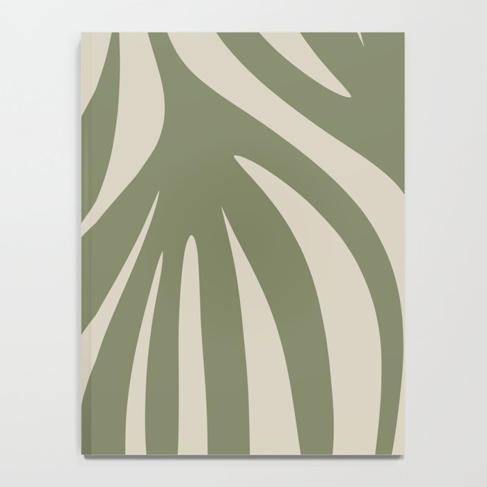 Maldives Abstract Seaweed Pattern in Vintage Olive Green and Beige Notebook Gallery Image 4