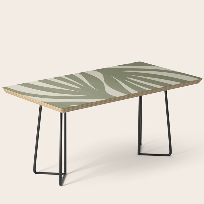 Maldives Abstract Seaweed Pattern in Vintage Olive Green and Beige Coffee Table Gallery Image 1