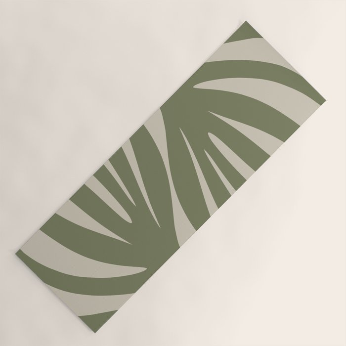 Maldives Abstract Seaweed Pattern in Vintage Olive Green and Beige Yoga Mat Gallery Image 1