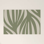 Maldives Abstract Seaweed Pattern in Vintage Olive Green and Beige Welcome Mat Gallery Image 1