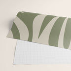 Maldives Abstract Seaweed Pattern in Vintage Olive Green and Beige Wrapping Paper Gallery Image 2