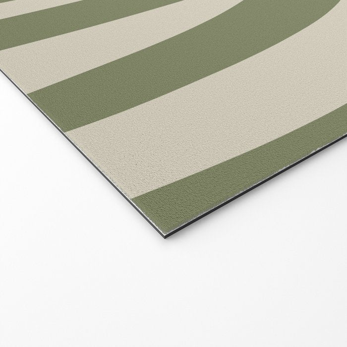 Maldives Abstract Seaweed Pattern in Vintage Olive Green and Beige Welcome Mat Gallery Image 2