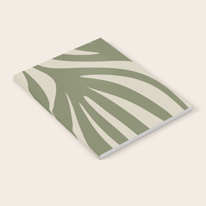 Maldives Abstract Seaweed Pattern in Vintage Olive Green and Beige Notebook Gallery Image 2