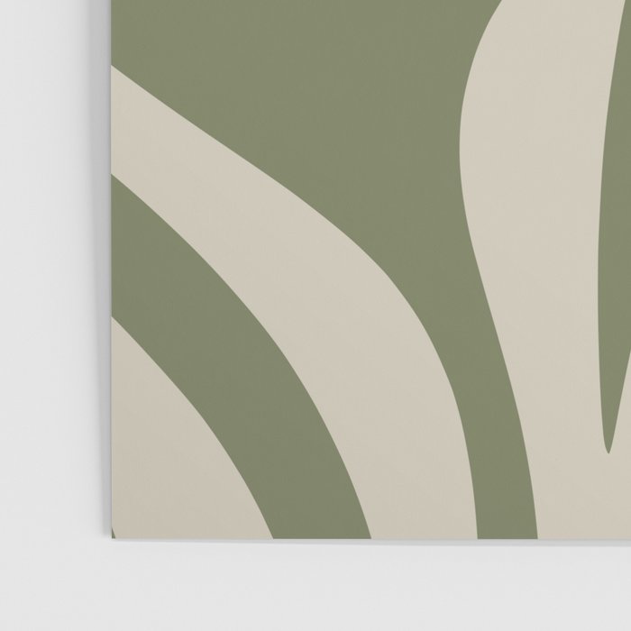 Maldives Abstract Seaweed Pattern in Vintage Olive Green and Beige Poster Gallery Image 3