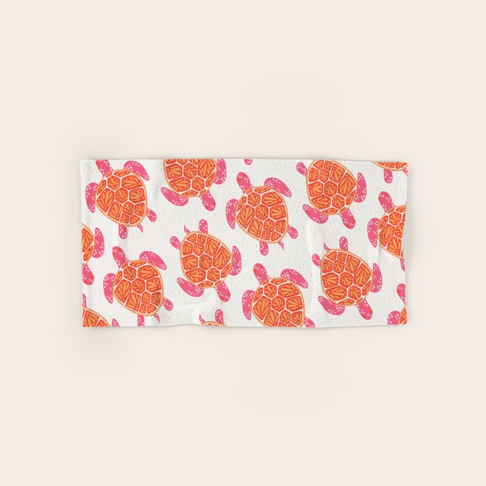 Sea Turtle - Melon Palette Bath Towel Gallery Image 1