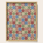 Retro Flowers Check Pattern XIX Serving Tray Gallery Image 1